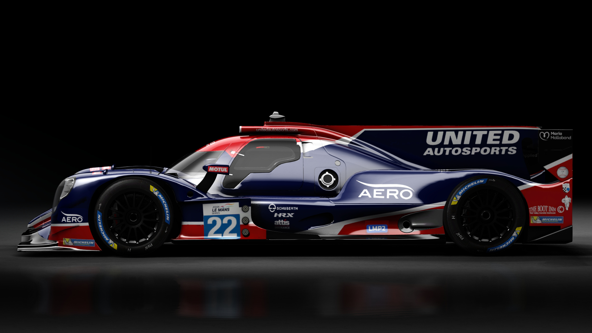 2022 Oreca 07 LMP2, skin 2023 #22 United Autosports AsLMS